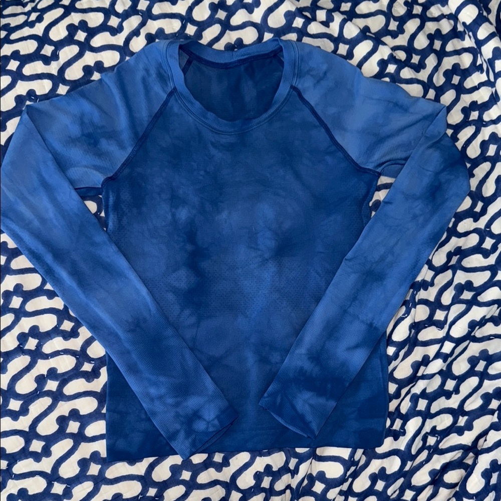 Lululemon Women's swiftly tech marble Blue Long Sleeve Top